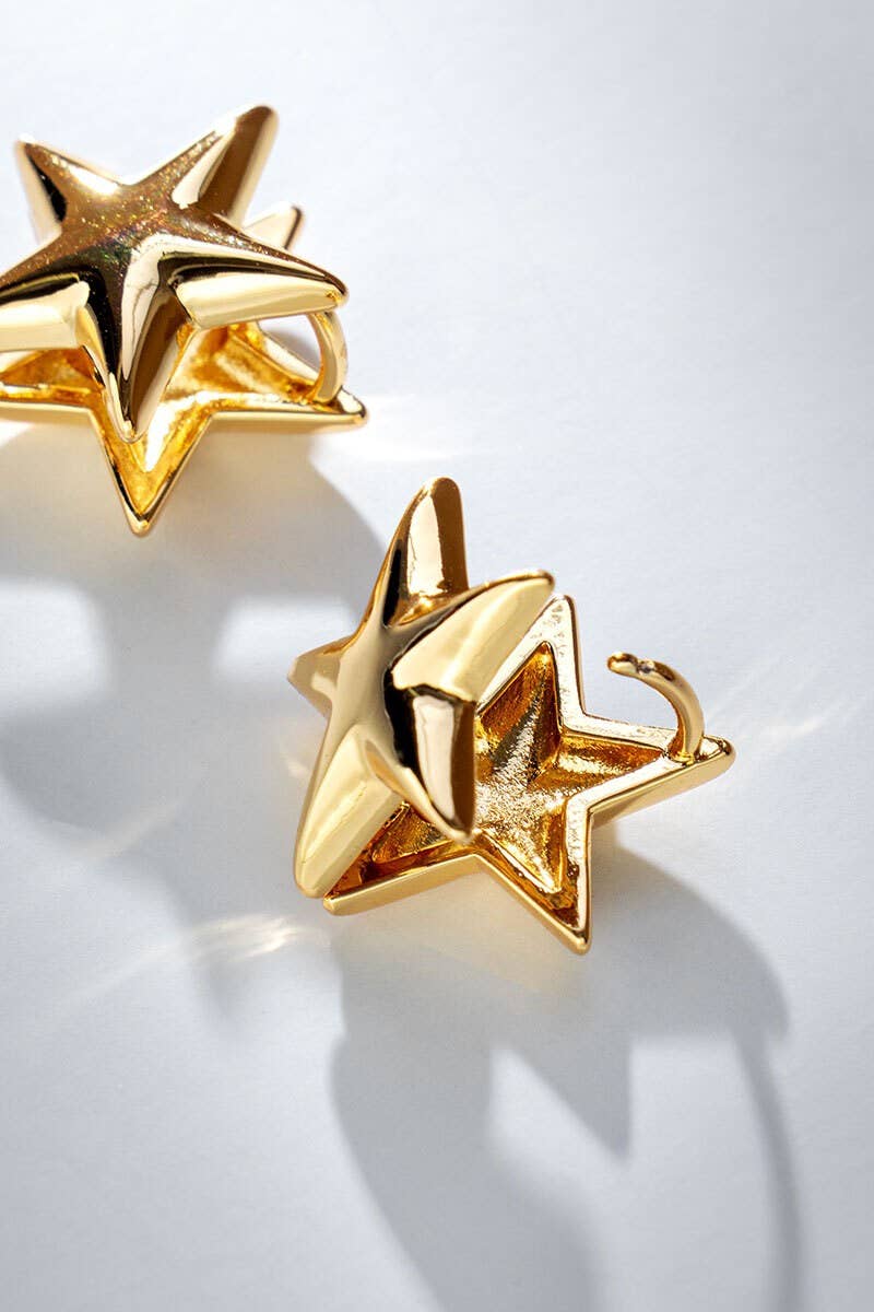 KATE 14K GOLD DIPPED STAR SHAPED EARRINGS