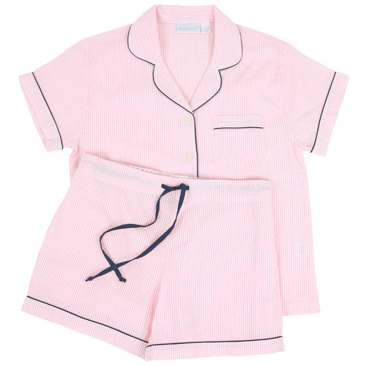 Pink Seersucker Shorty Pajamas