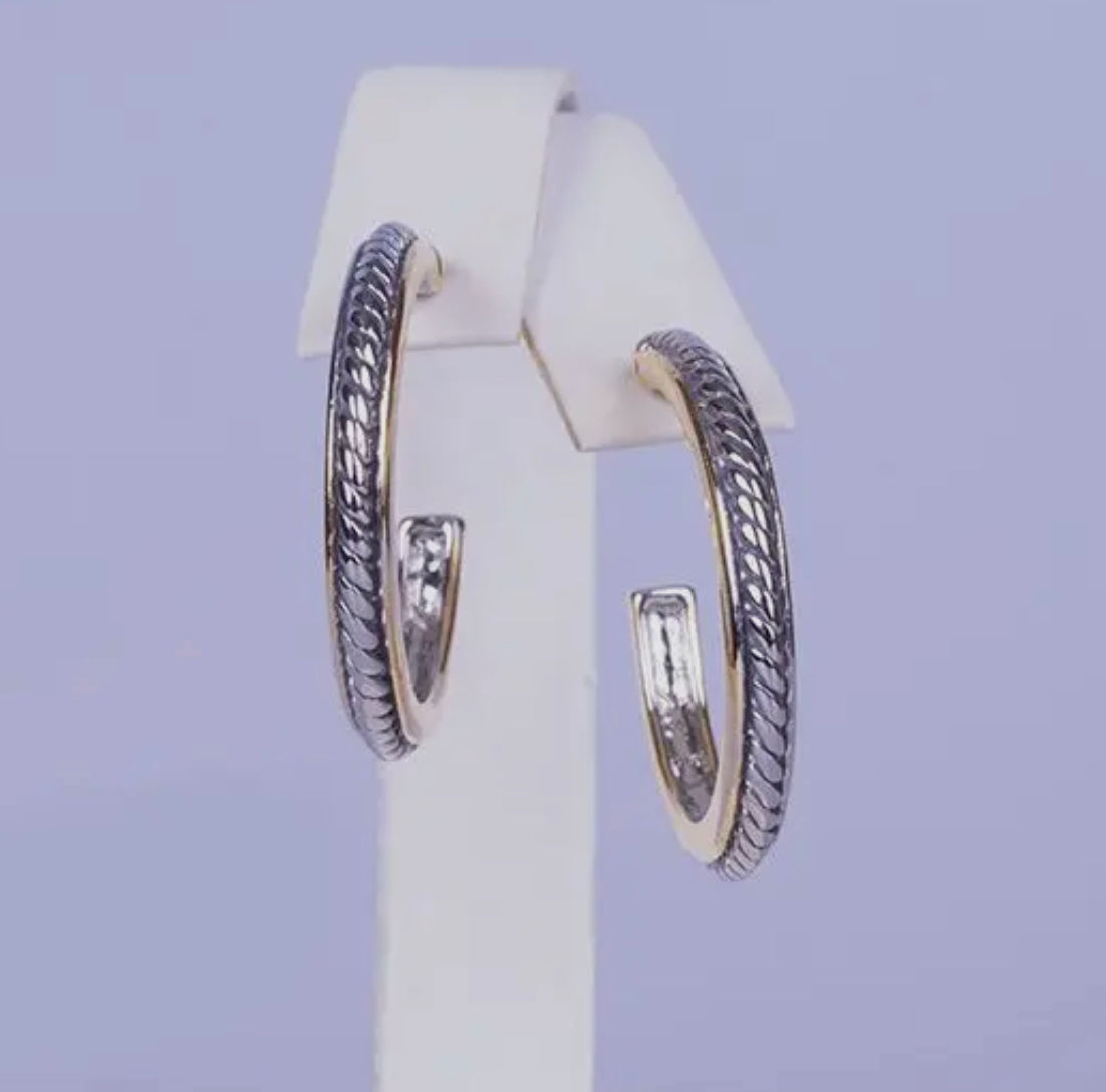 Cable Hoop Earrings