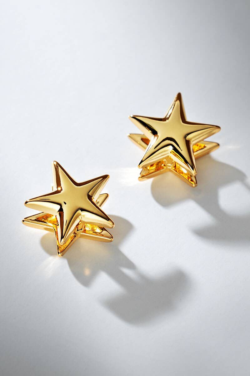 KATE 14K GOLD DIPPED STAR SHAPED EARRINGS