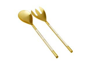 Gold & Bone Salad Server Set