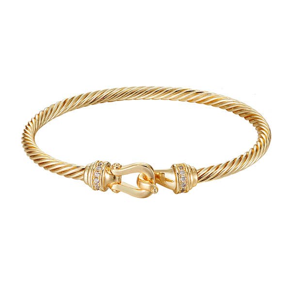 Gold Cable Hook Bracelet – Living Well