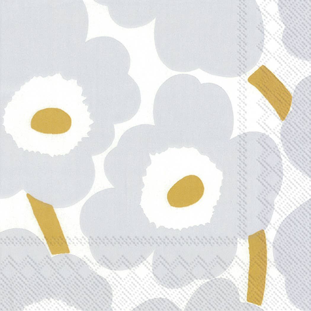Marimekko Unikko white/Silver Cocktail Napkin