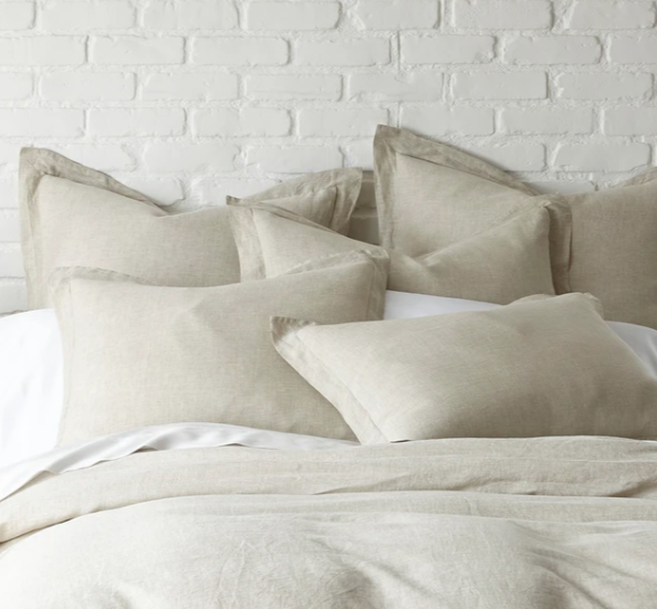 Washed Linen Sham-Natural