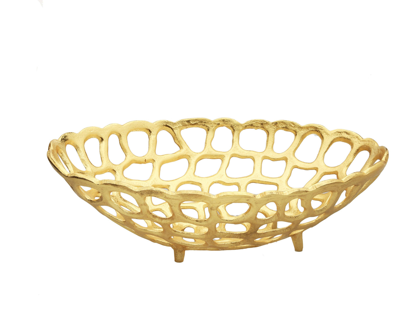 Gold Oval Looped Bread Basket