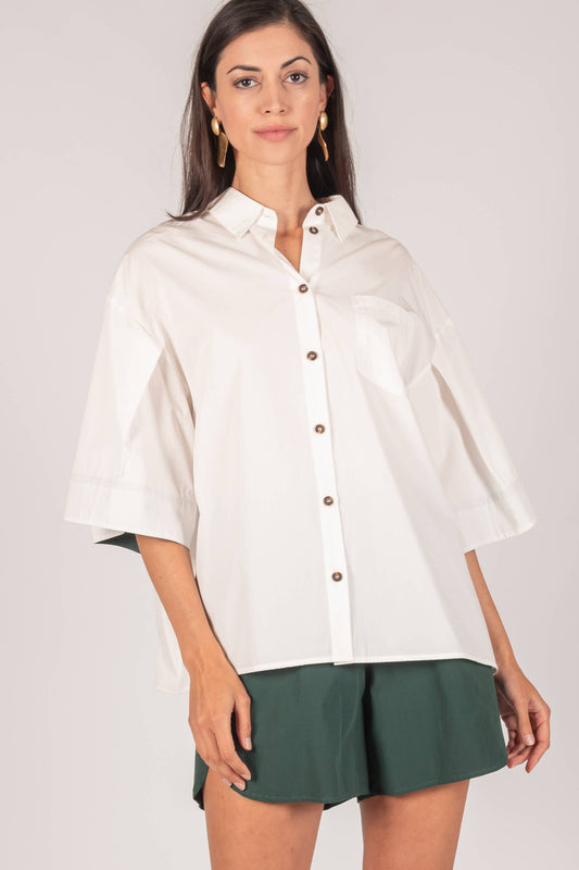 Poplin Short Sleeve with Contrast Border Shirt