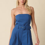 Louise Strapless Belted Romper
