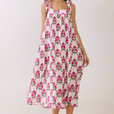 Floral Print Smocked Back Dress
