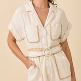 Lapel Collar Romper