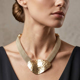 Hammered Metal Statement Necklace