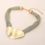 Hammered Metal Statement Necklace
