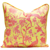 Peacock Batik Pillow in Peony