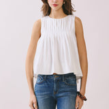 Pleated High Low Top