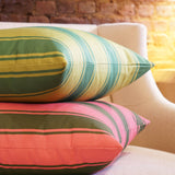 Riviera Stripes Pillow in Blush and True Pink