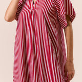 Crimson Striped Dress