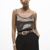 Whipstitch Satin Camisole