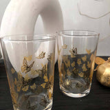 Set of 6 Tea Glasses Gold Little Butterflies