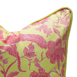 Peacock Batik Pillow in Peony