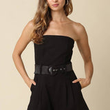 Louise Strapless Belted Romper