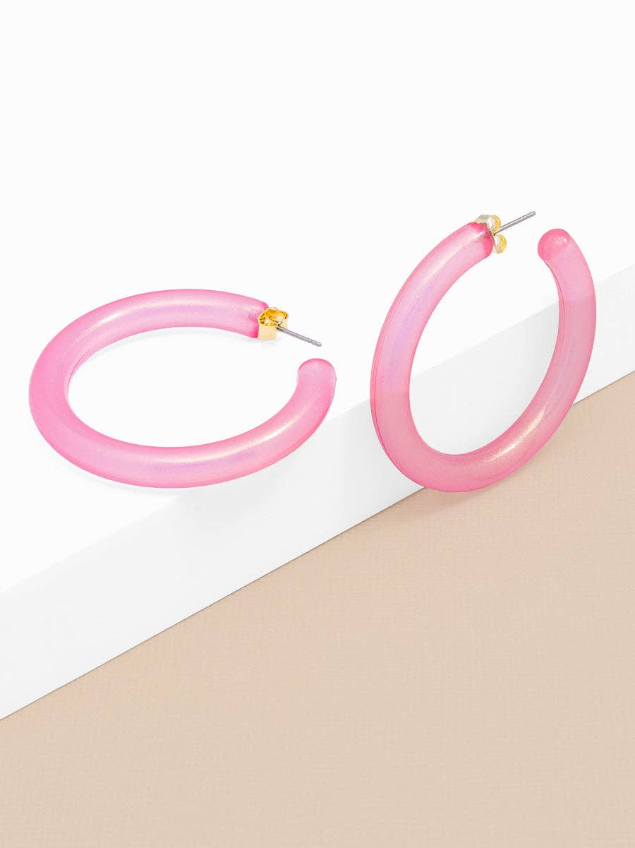 Lucite Shimmer Hoop Earring