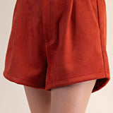 High Waist Suede Shorts