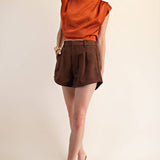 High Waist Suede Shorts