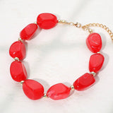 Chunky Resin Pebble Beaded Necklace