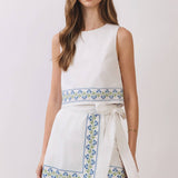 Floral Embroidered Hem Set