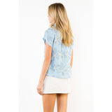 Short Sleeve Embroidery Floral Top