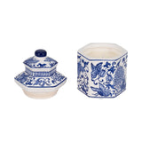 Ceramic Boho Sandalwood Myrrh Candle - Blue, 4 in. 6 oz