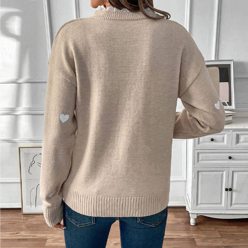 Heart V-Neck Pullover