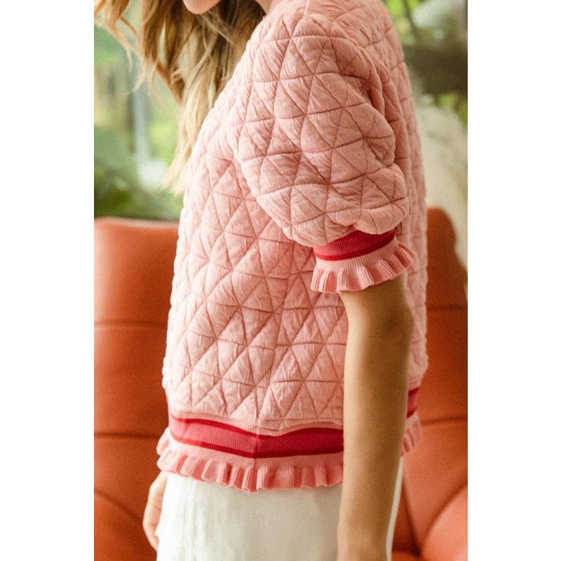 Quilted Puff Sleeve Top