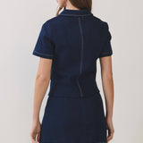 Denim Contrast Stitch Frog Closure Set