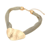 Hammered Metal Statement Necklace