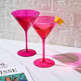 Hot Pink Martini Glasses S/2