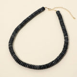 Flat Resin Disc Beaded Necklace