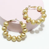 Brass Ball Bead Hoop Earring