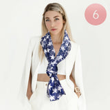 Striped Star Pattern Printed Scarves