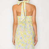Lemon Breeze Halter Dress