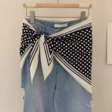Polka Dot Pattern Silk Scarf