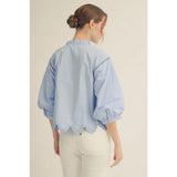 Eyelet Scallop Trim Top