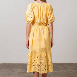 EYELET MIDI DRESS