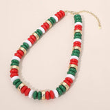 Chunky Resin Disc Beaded Necklace