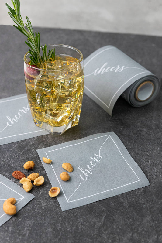 Silver Fox Cocktail Napkin Roll