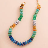 Ombre Oval Disk Beaded Necklace