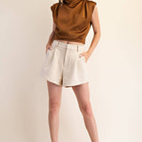 High Waist Suede Shorts