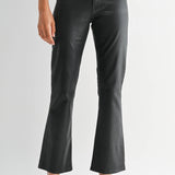 Slim Cropped Bootcut-coated Black