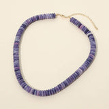 Flat Resin Disc Beaded Necklace