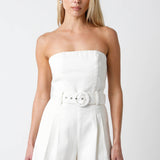 Louise Strapless Belted Romper