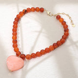 Resin Heart Charm Necklace
